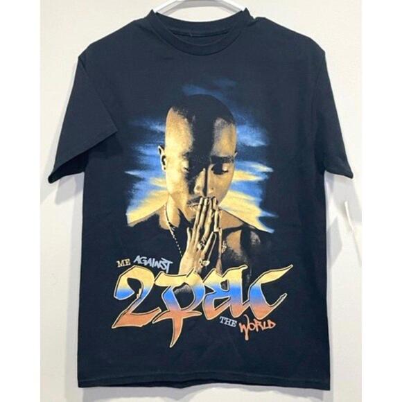NWT 2PAC Black T-shirt Me Against The World Size Sm - Picture 1 of 5